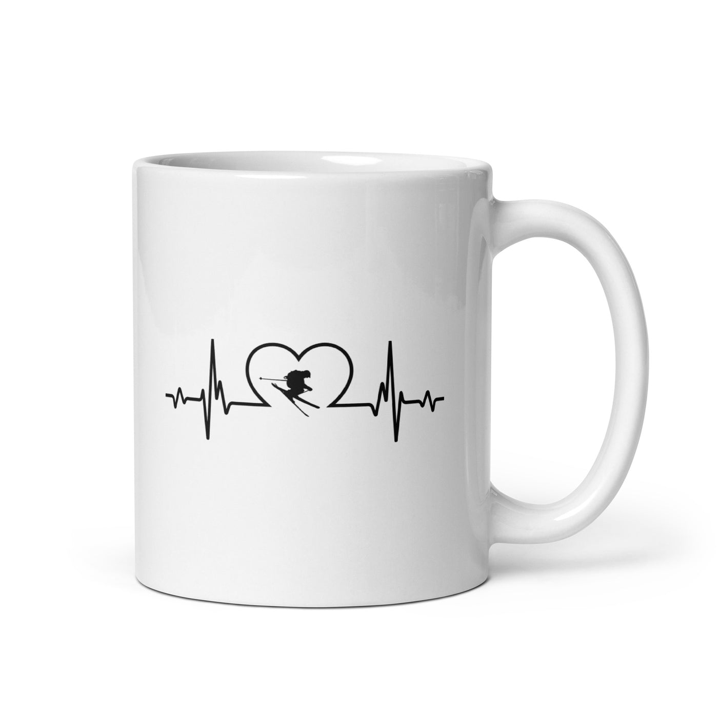 Heartbeat Heart And Skiing - Tasse ski