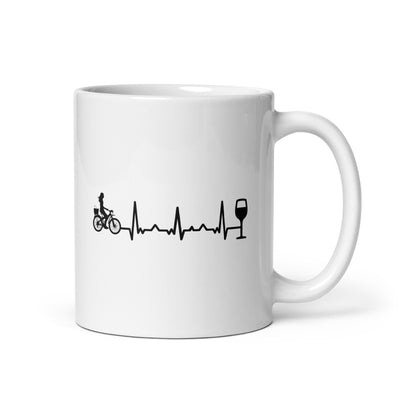 Heartbeat Wine And Cycling - Tasse fahrrad