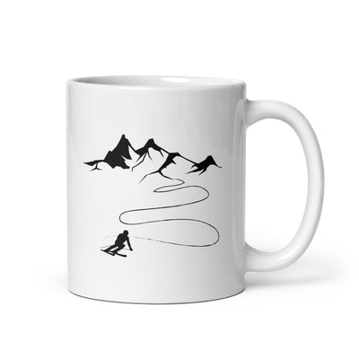 Mountain - Curve Line - Skiing - Tasse ski