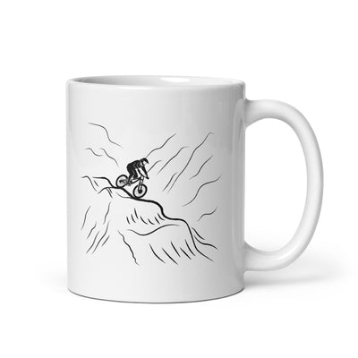 Mountainbiker Fährt Downhill 2 - Tasse mountainbike