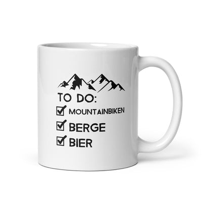 To Do Liste - Mountainbiken, Berge, Bier - Tasse mountainbike