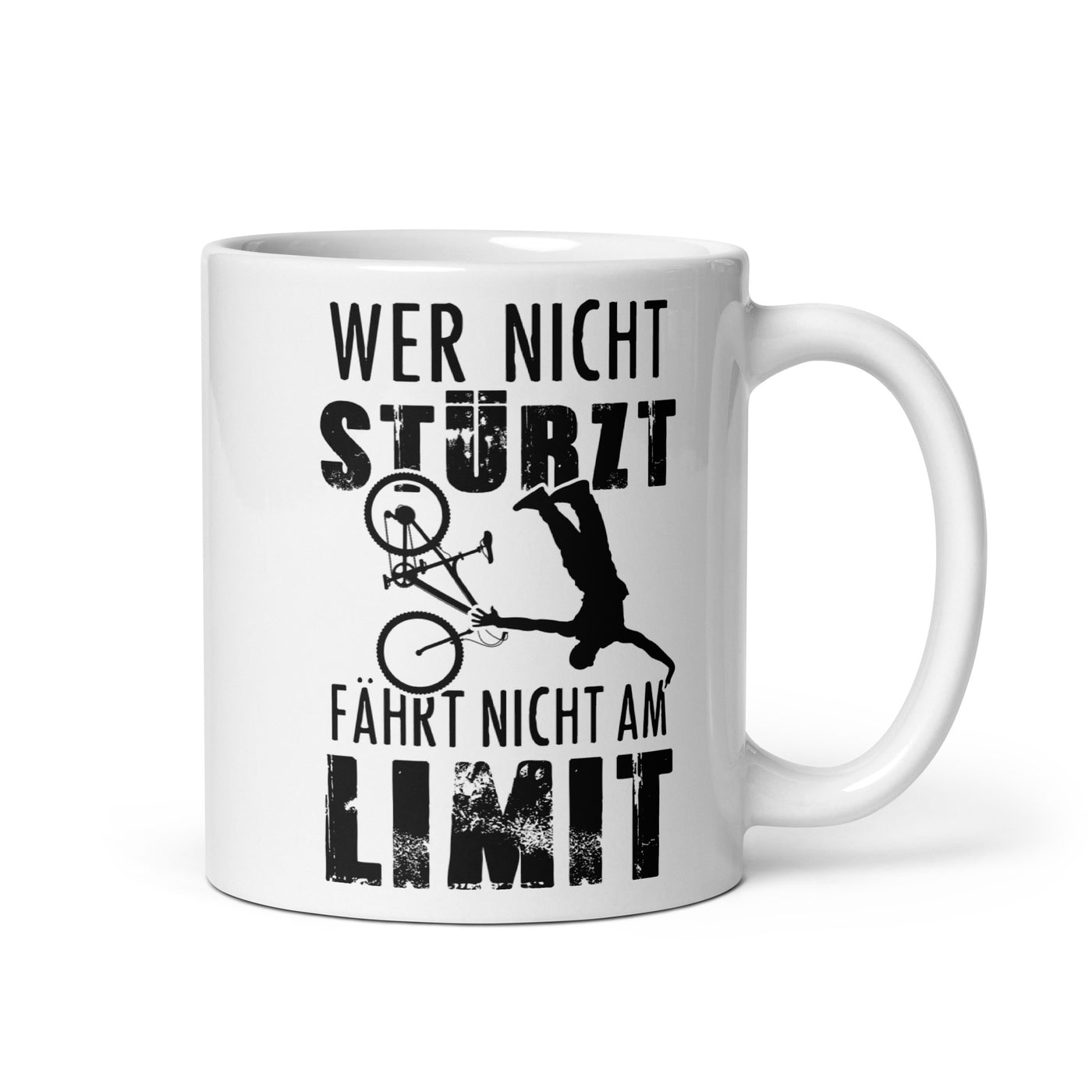 Wer Nicht Stürzt - Fährt Nicht Am Limit - Tasse mountainbike