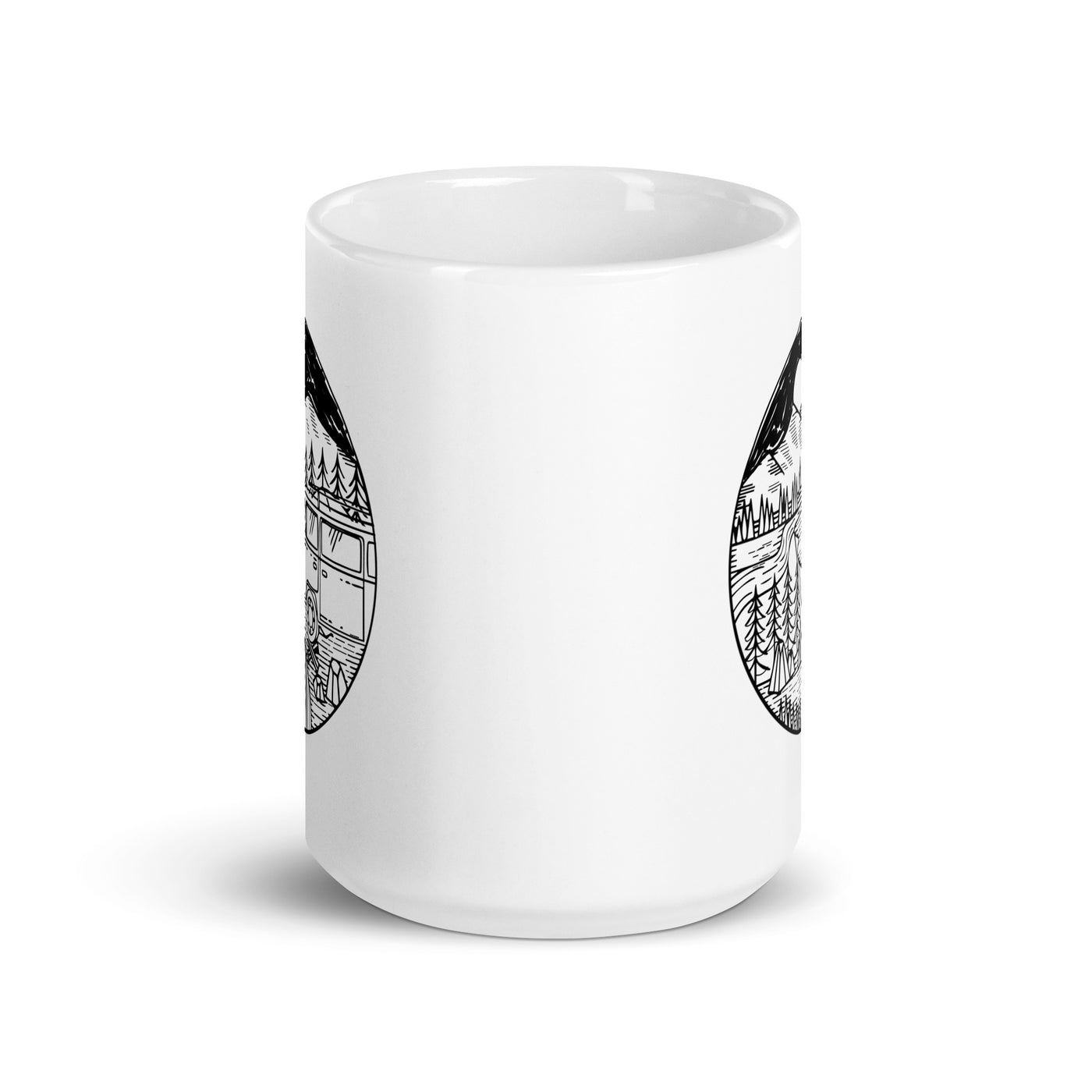 Circle - Mountain - Camping Van - Tasse camping