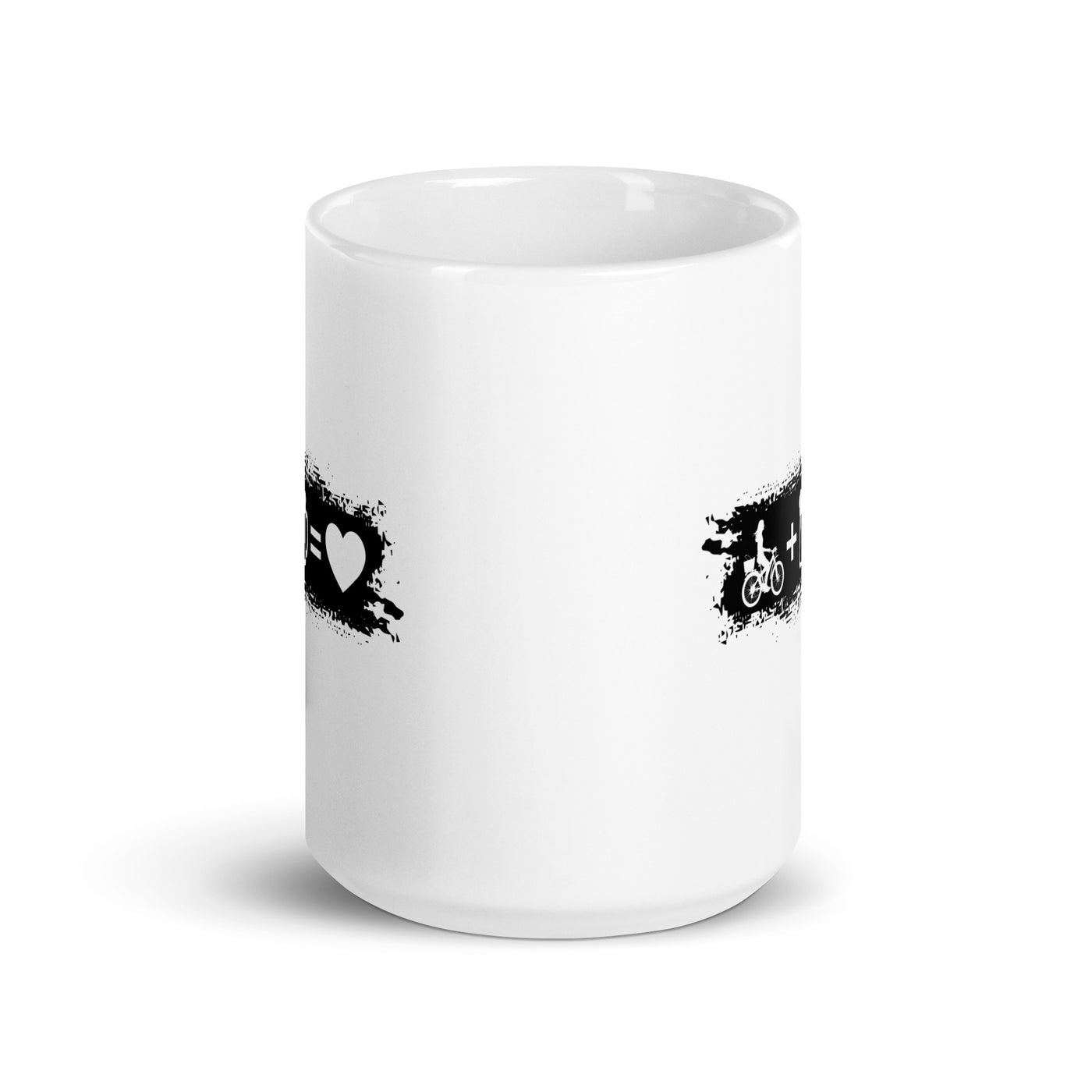 Grunge Rectangle - Heart - Beer - Female Cycling - Tasse fahrrad