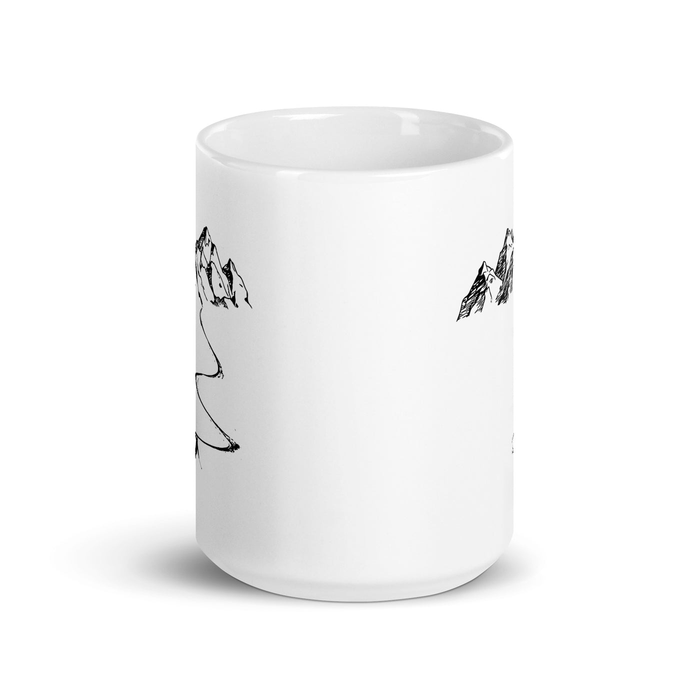 Mountain - Curve Line - Skiing - Tasse ski