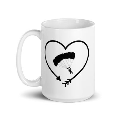 Arrow In Heartshape And Paragliding - Tasse berge