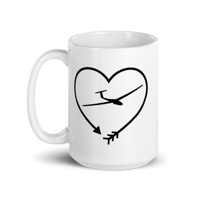 Arrow In Heartshape And Sailplane - Tasse berge