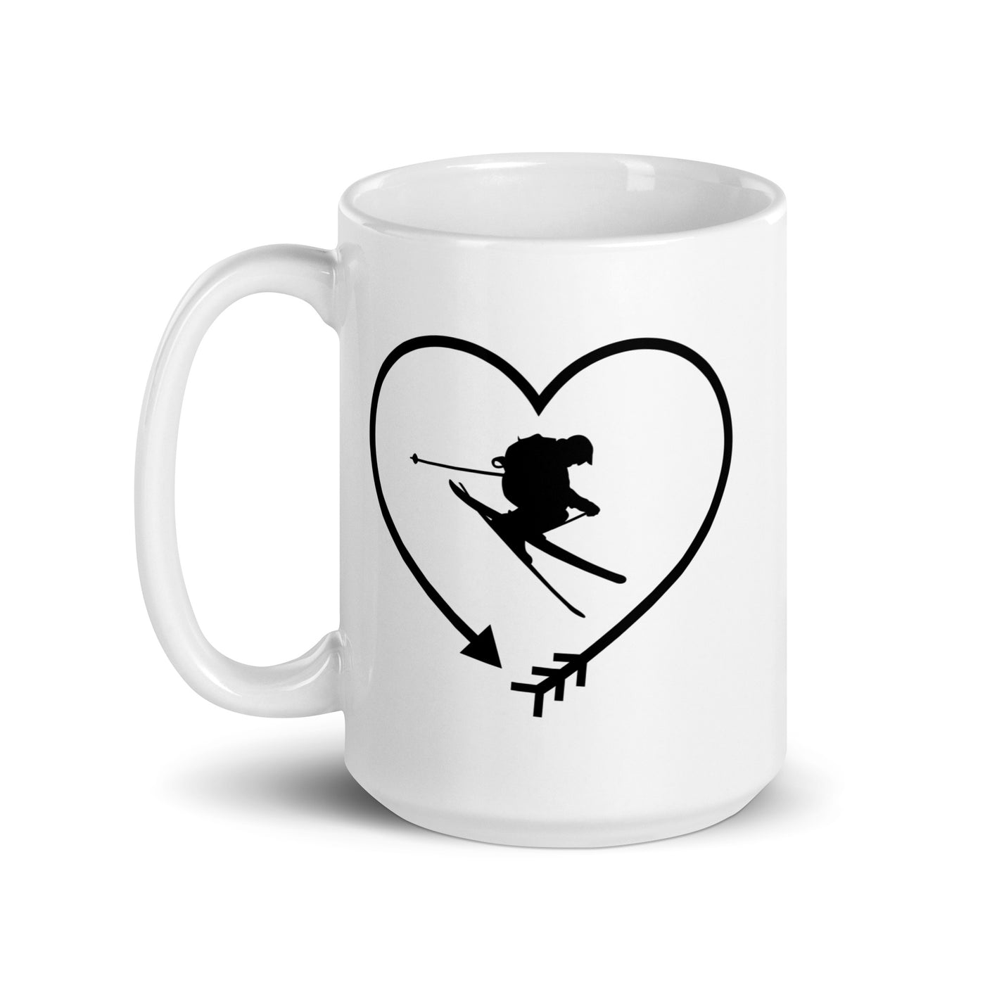 Arrow In Heartshape And Skiing - Tasse ski