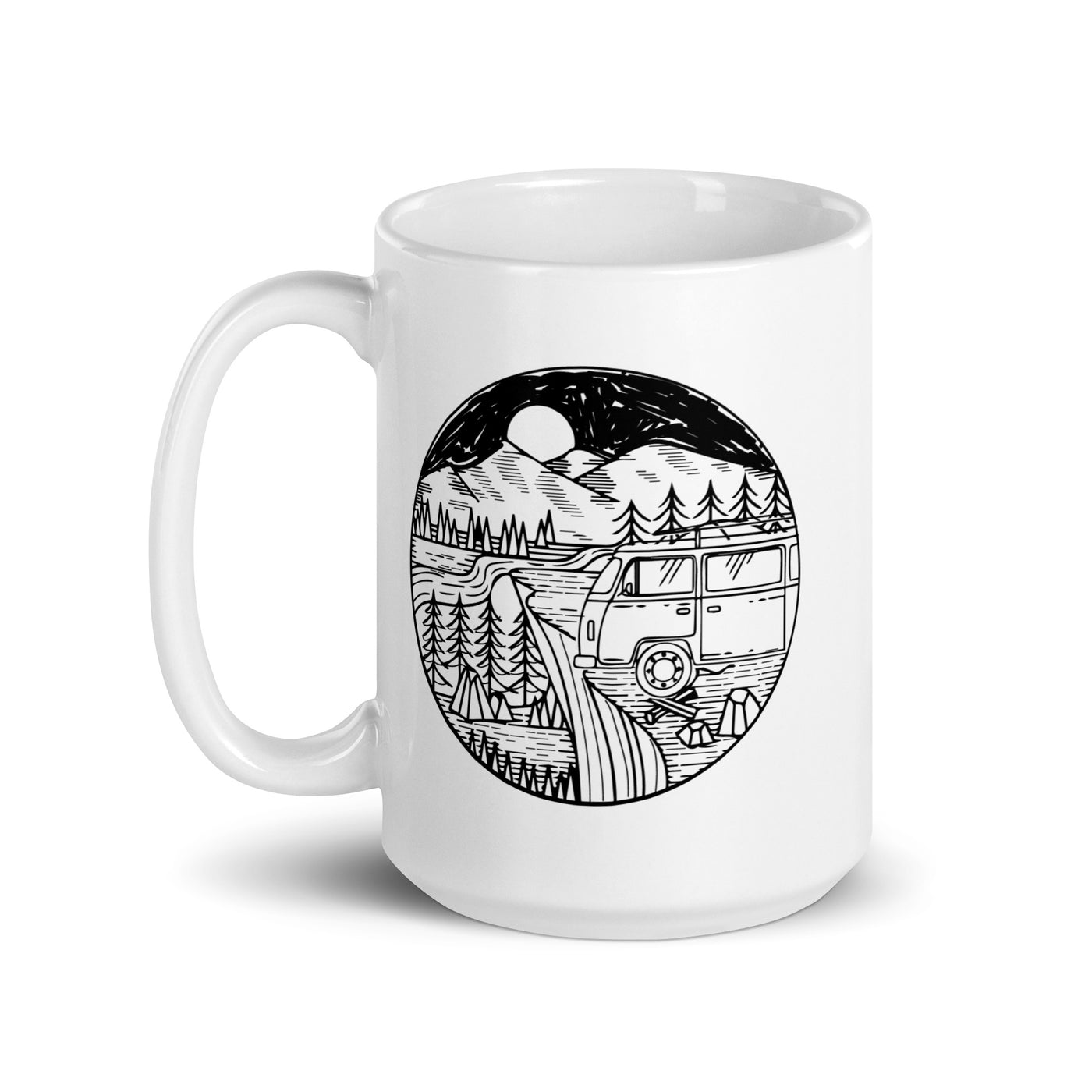 Circle - Mountain - Camping Van - Tasse camping