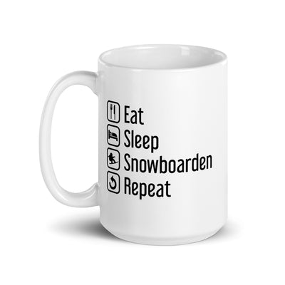 Eat Sleep Snowboarden Repeat - Tasse snowboarden