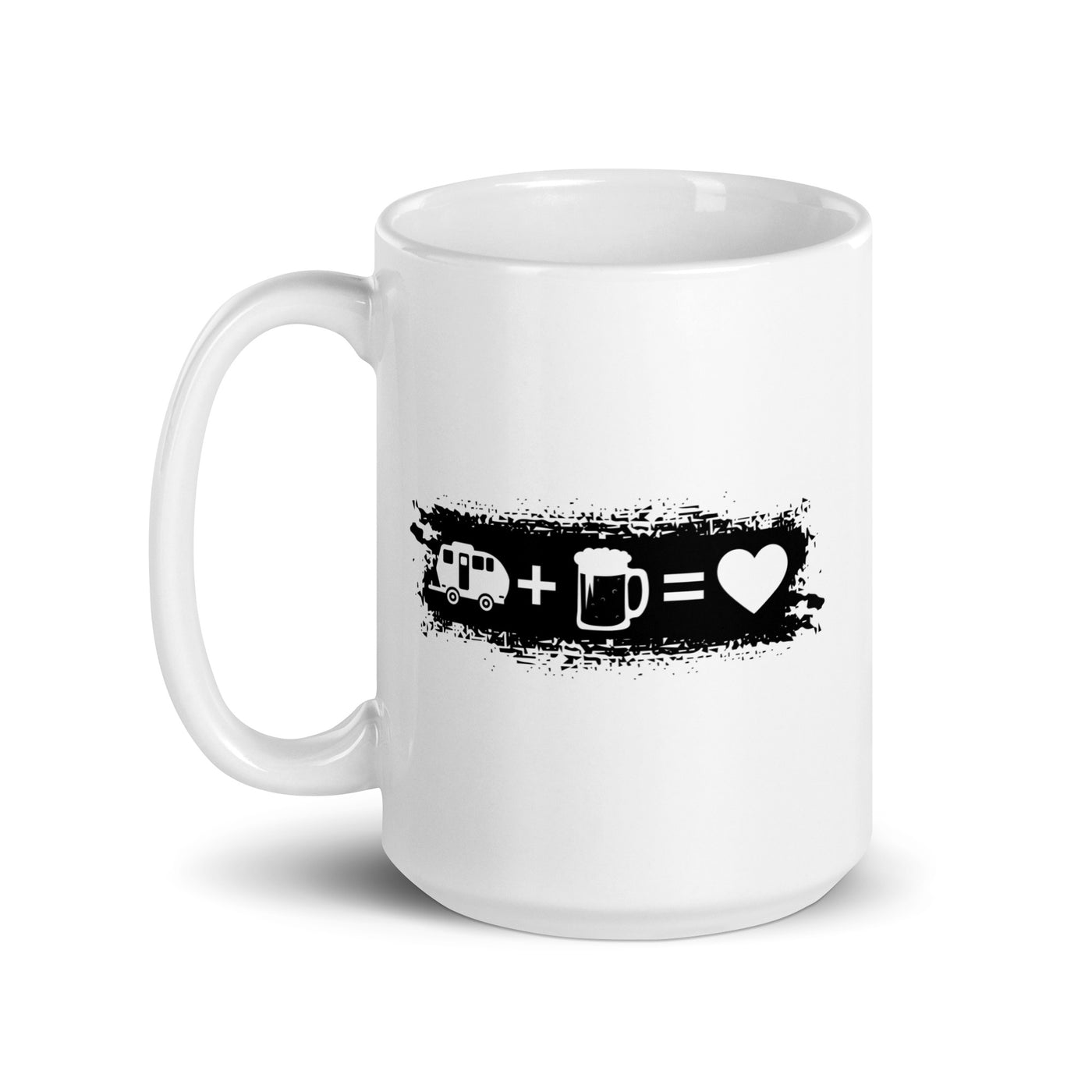 Grunge Rectangle - Heart - Beer - Camping Caravan - Tasse camping