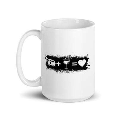 Grunge Rectangle - Heart - Wine - Camping Caravan - Tasse camping