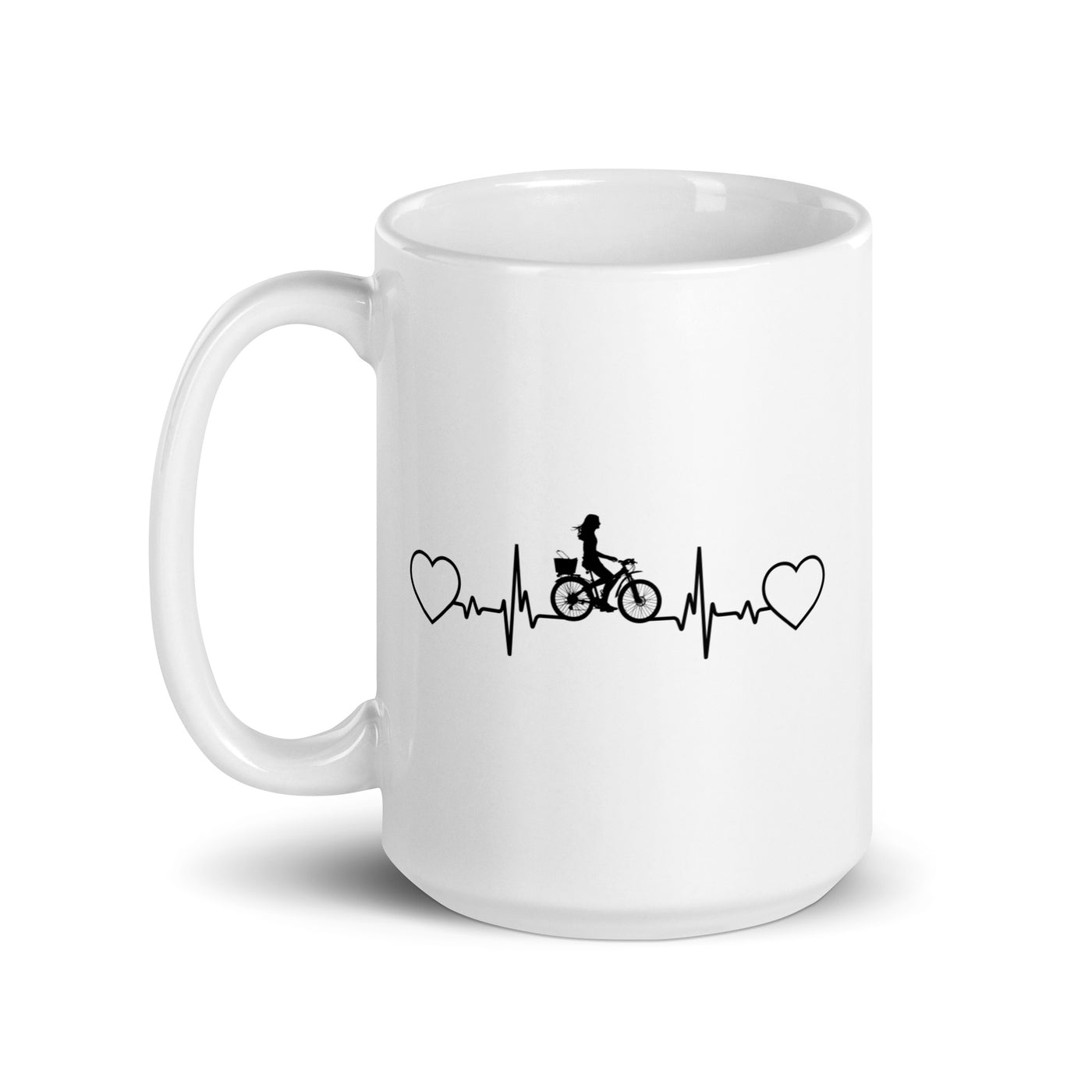 Heart - Heartbeat - Female Cycling - Tasse fahrrad