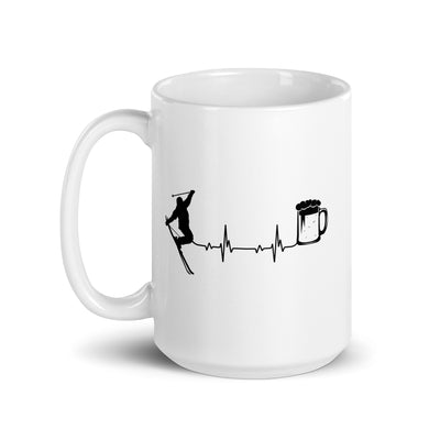 Heartbeat Beer And Skiing - Tasse ski