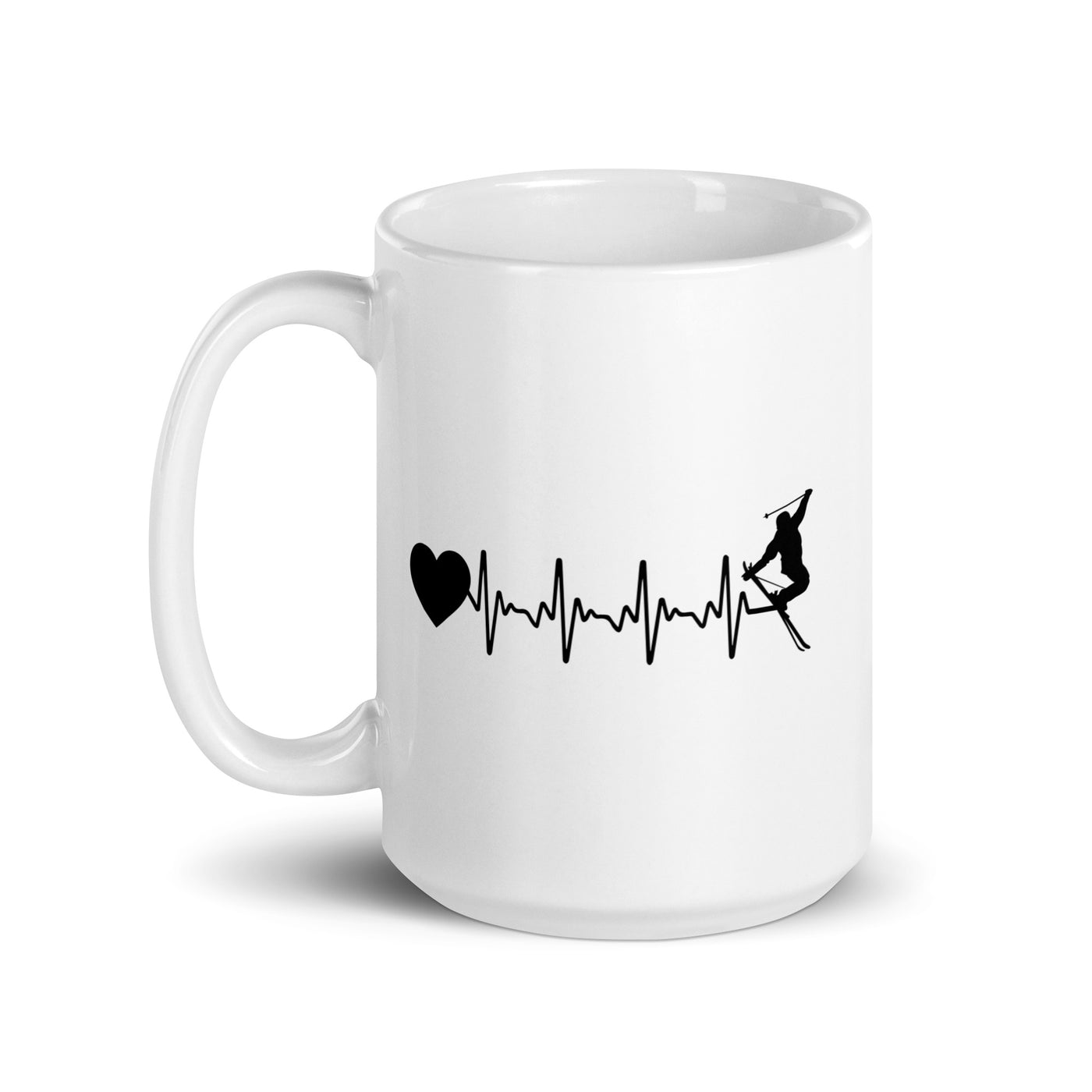 Heartbeat Heart And Skiing - Tasse ski