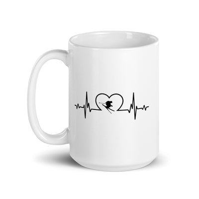 Heartbeat Heart And Skiing - Tasse ski