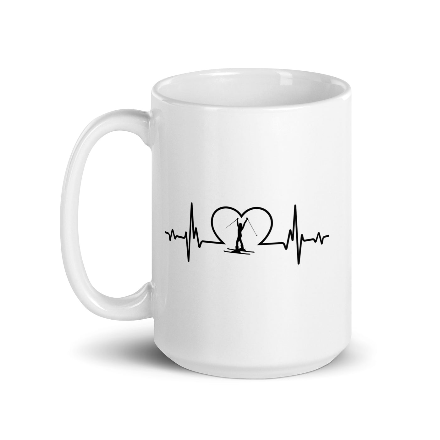 Heartbeat Heart And Skiing 1 - Tasse ski