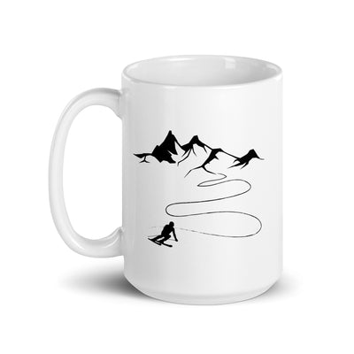 Mountain - Curve Line - Skiing - Tasse ski