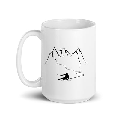 Mountain - Curve Line - Skiing - Tasse ski