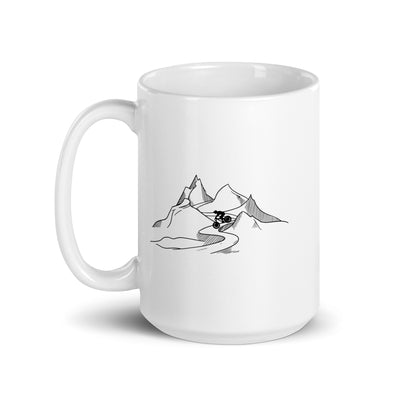 Mountainbiker Fährt Downhill - Tasse mountainbike