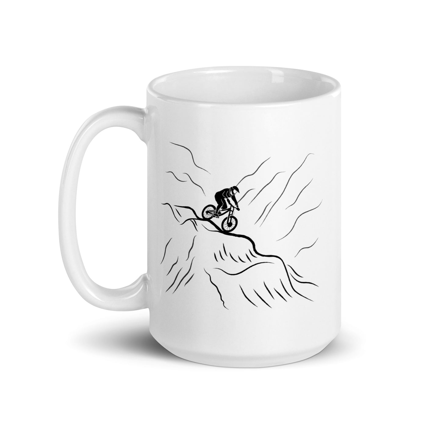 Mountainbiker Fährt Downhill 2 - Tasse mountainbike