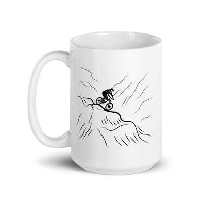 Mountainbiker Fährt Downhill 2 - Tasse mountainbike