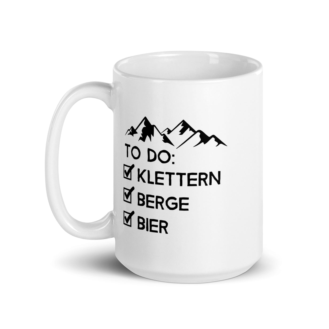 To Do Liste - Klettern, Berge, Bier - Tasse klettern