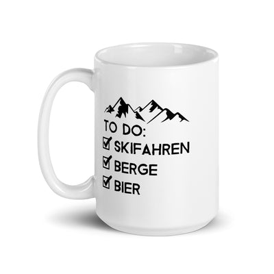 To Do Liste - Skifahren, Berge, Bier - Tasse ski