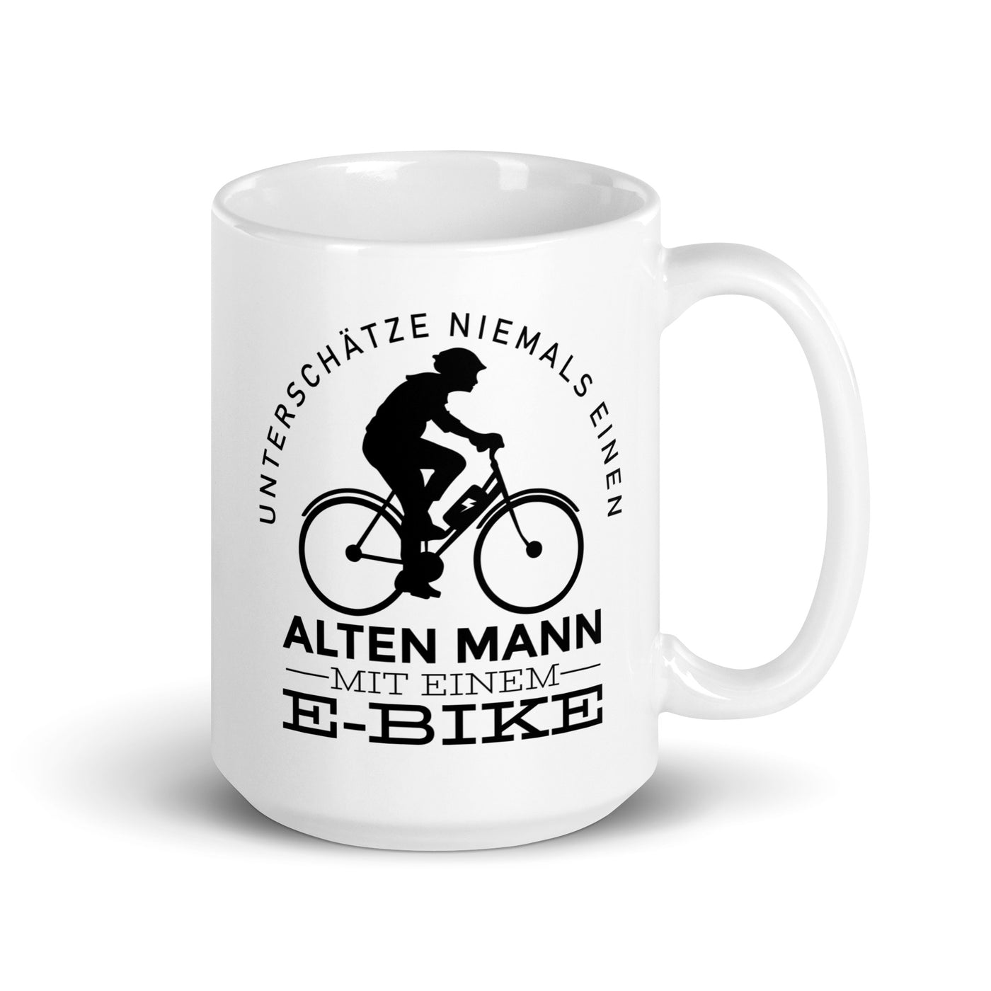 Alter Mann Mit Einem E-Bike - Tasse e-bike 15oz