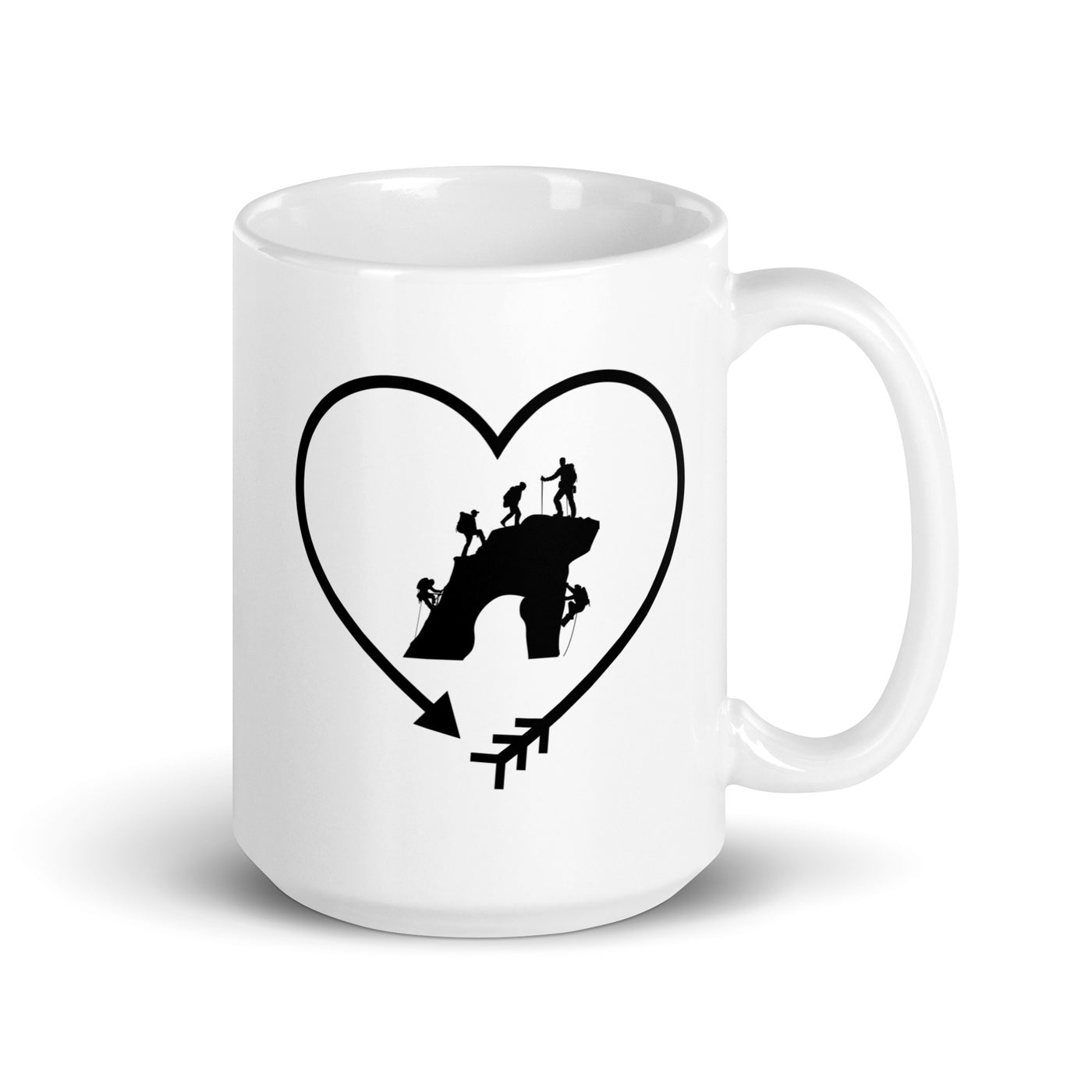 Arrow In Heartshape And Climbing - Tasse klettern 15oz