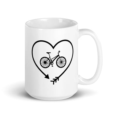 Arrow In Heartshape And Cycling - Tasse fahrrad 15oz