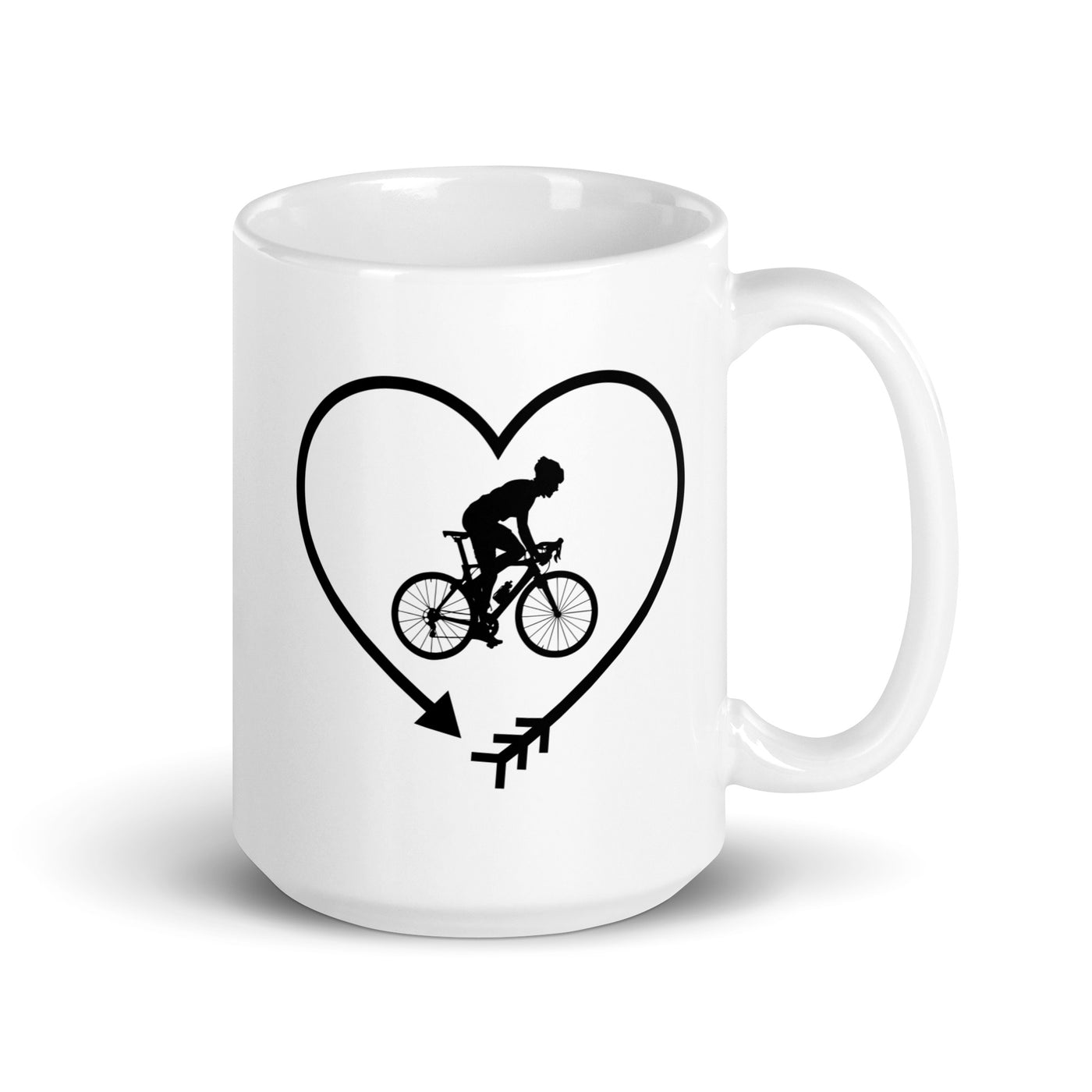 Arrow In Heartshape And Cycling 1 - Tasse fahrrad 15oz