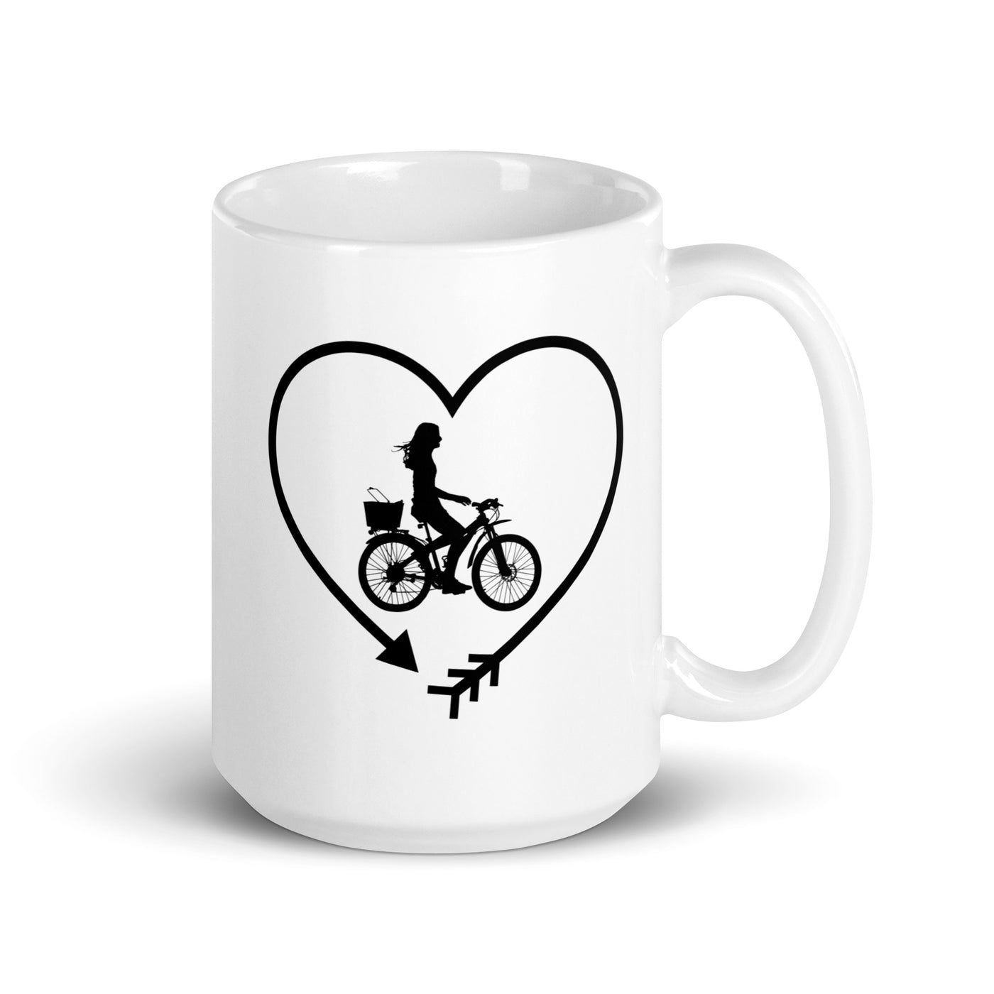 Arrow In Heartshape And Cycling 2 - Tasse fahrrad 15oz