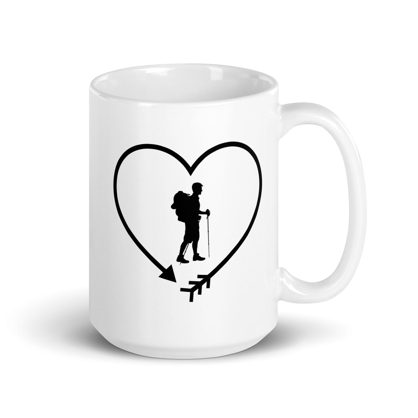 Arrow In Heartshape And Hiking - Tasse wandern 15oz