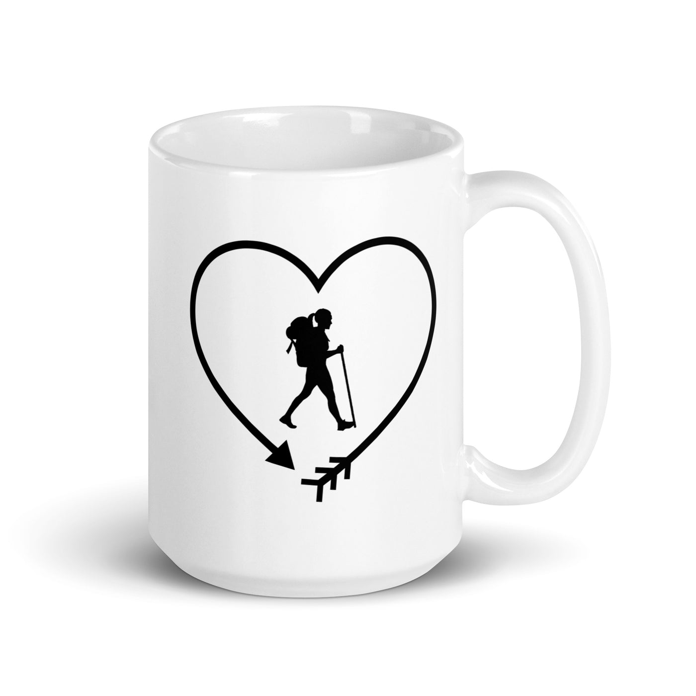 Arrow In Heartshape And Hiking 1 - Tasse wandern 15oz