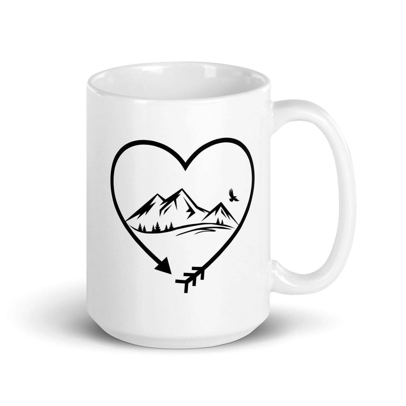 Arrow In Heartshape And Mountain - Tasse berge 15oz