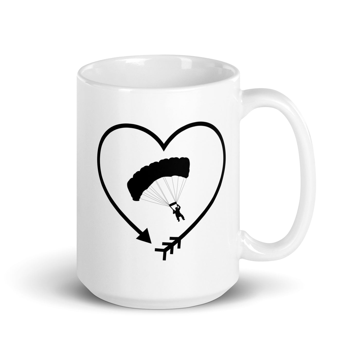 Arrow In Heartshape And Paragliding - Tasse berge 15oz