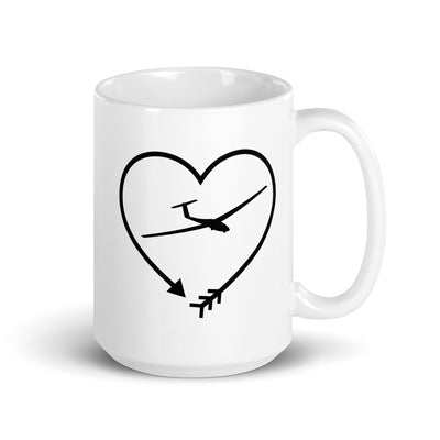 Arrow In Heartshape And Sailplane - Tasse berge 15oz