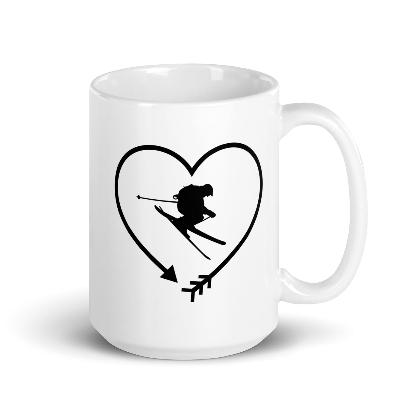 Arrow In Heartshape And Skiing - Tasse ski 15oz