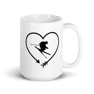 Arrow In Heartshape And Skiing - Tasse ski 15oz