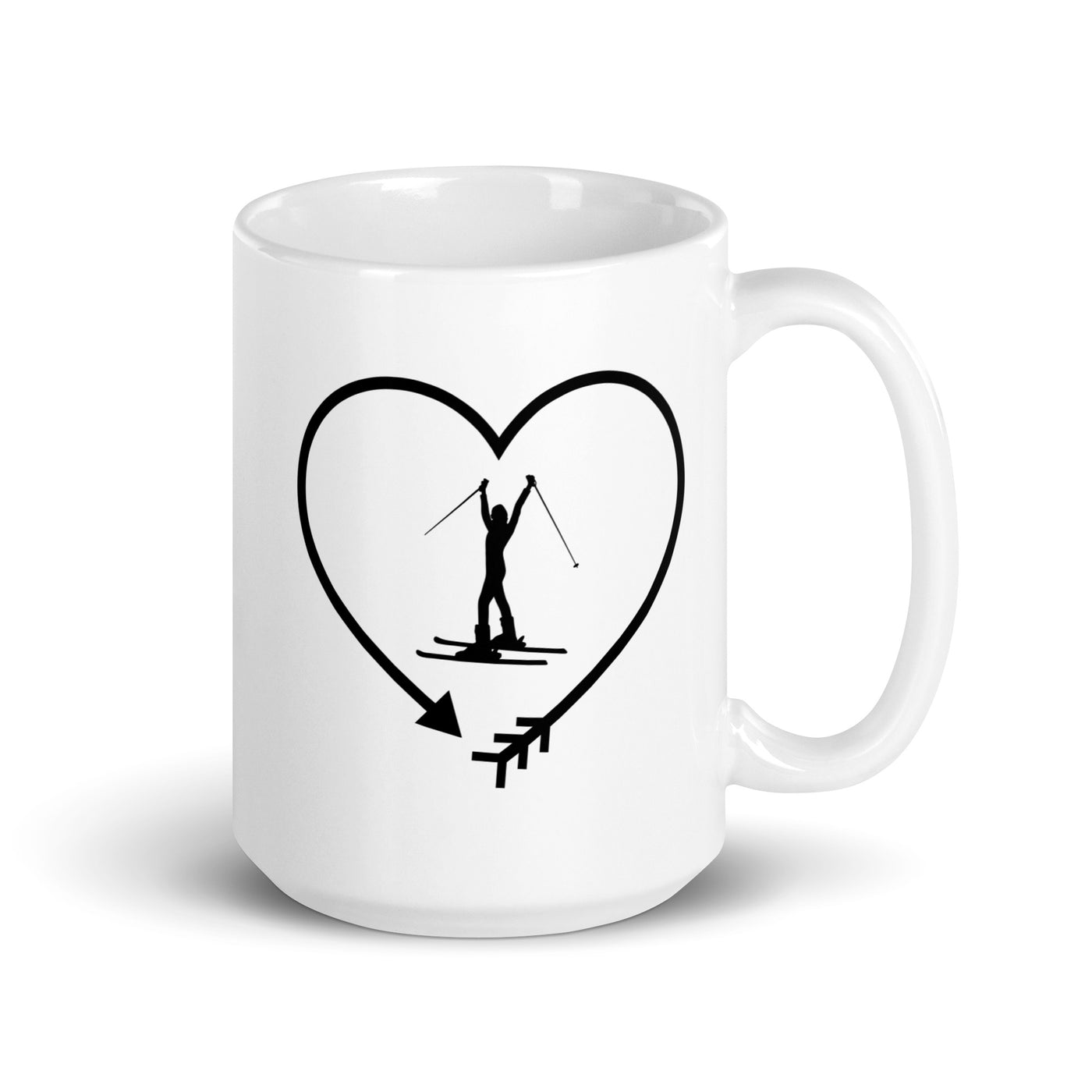 Arrow In Heartshape And Skiing 1 - Tasse ski 15oz