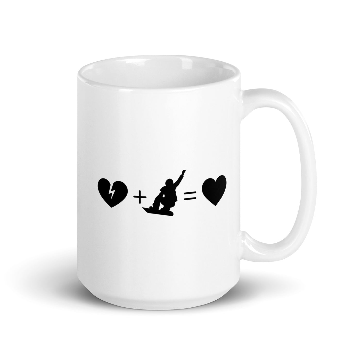 Broken Heart Heart And Snowboarding - Tasse snowboarden 15oz