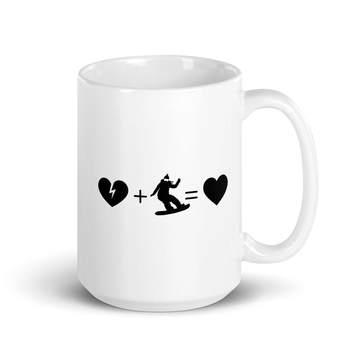 Broken Heart Heart And Snowboarding 1 - Tasse snowboarden 15oz