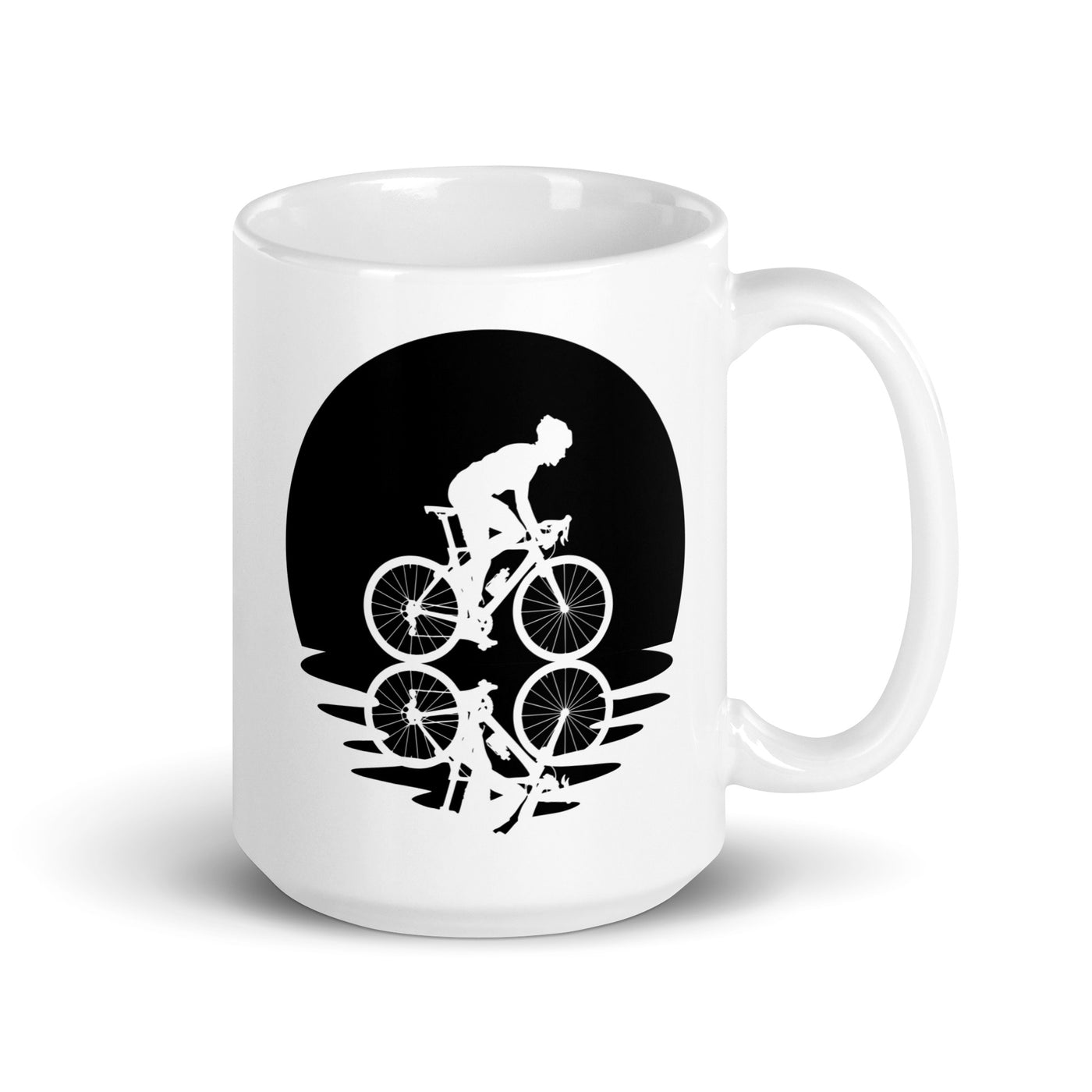 Circle And Reflection - Man Cycling - Tasse fahrrad 15oz