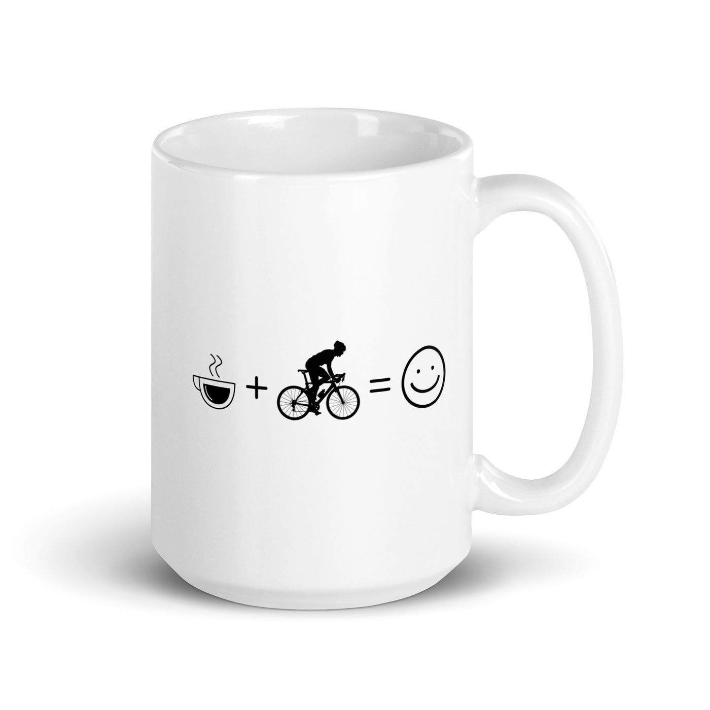 Coffee Smile Face And Cycling 1 - Tasse fahrrad 15oz