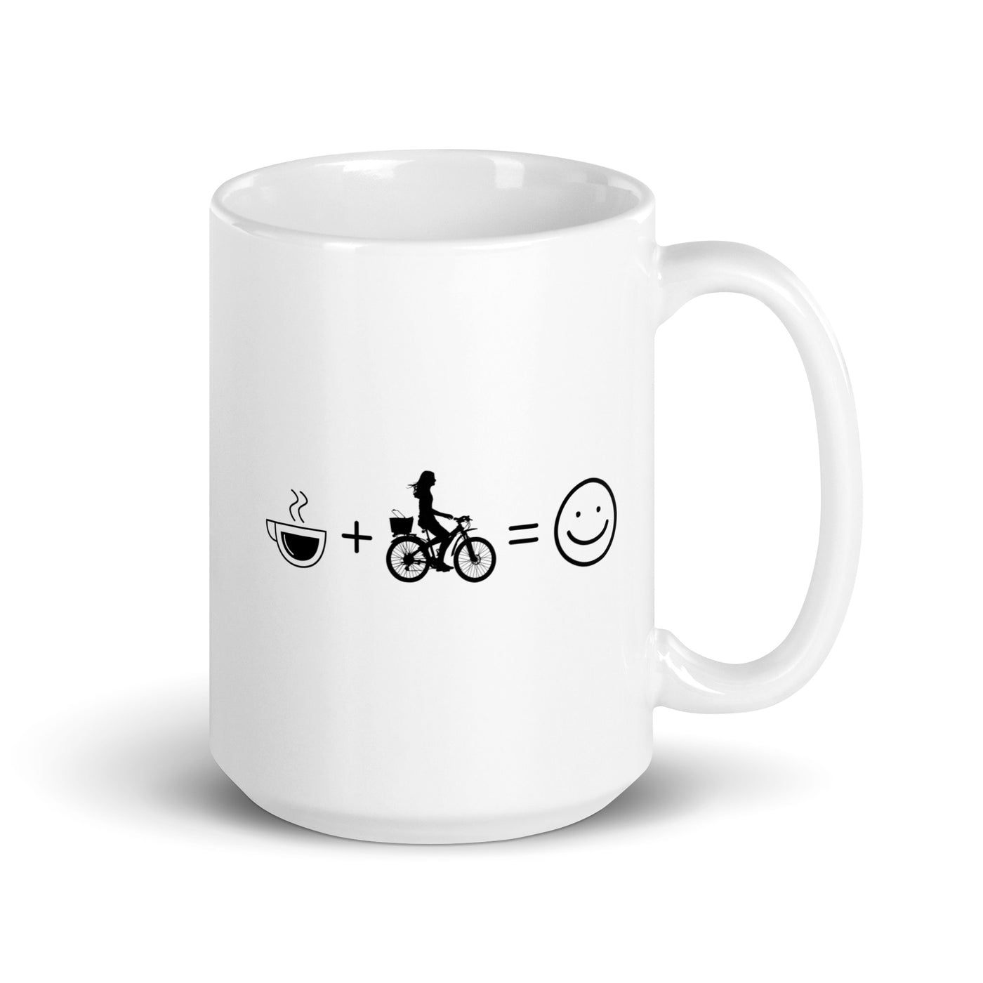 Coffee Smile Face And Cycling 2 - Tasse fahrrad 15oz