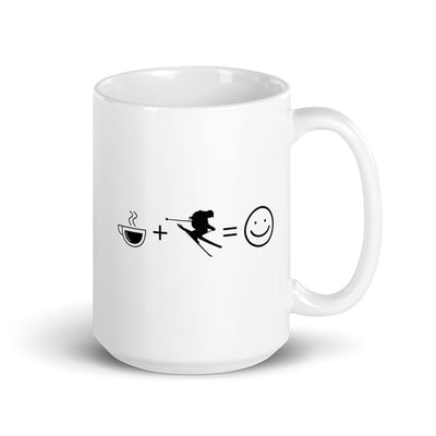 Coffee Smile Face And Skiing - Tasse ski 15oz