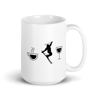 Coffee Wine And Skiing - Tasse ski 15oz