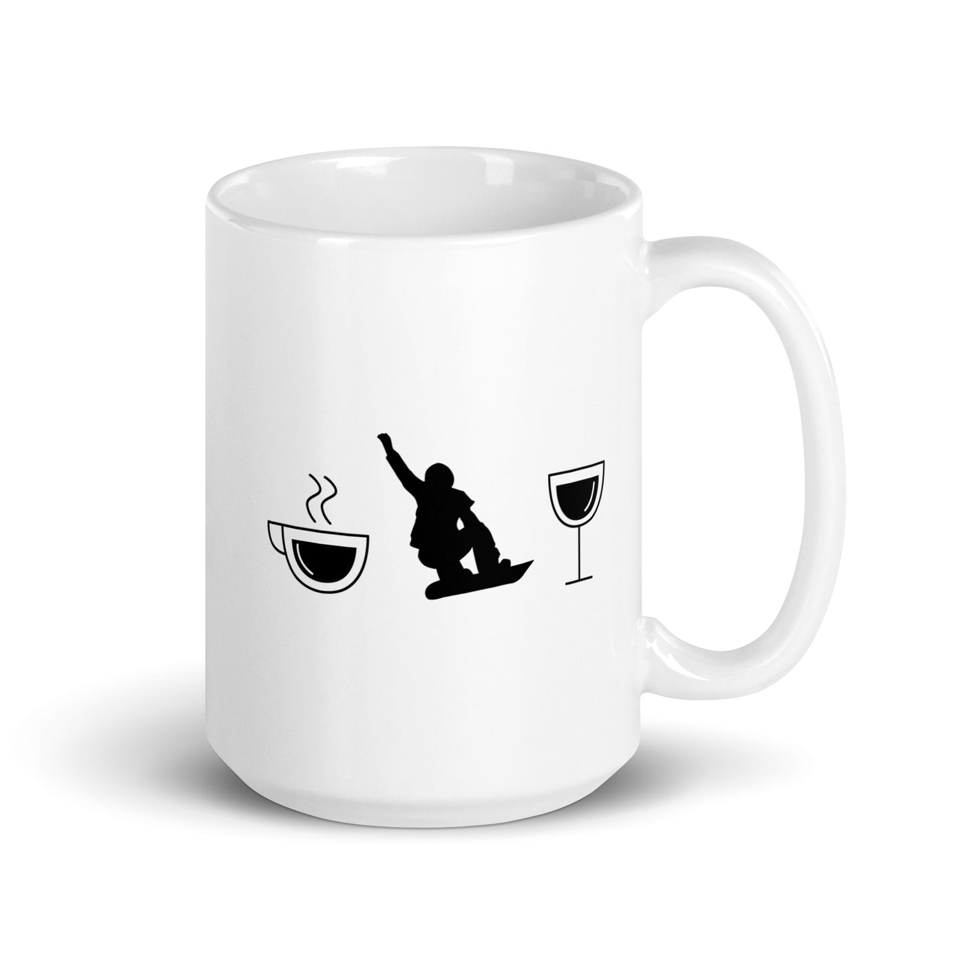 Coffee Wine And Snowboarding - Tasse snowboarden 15oz