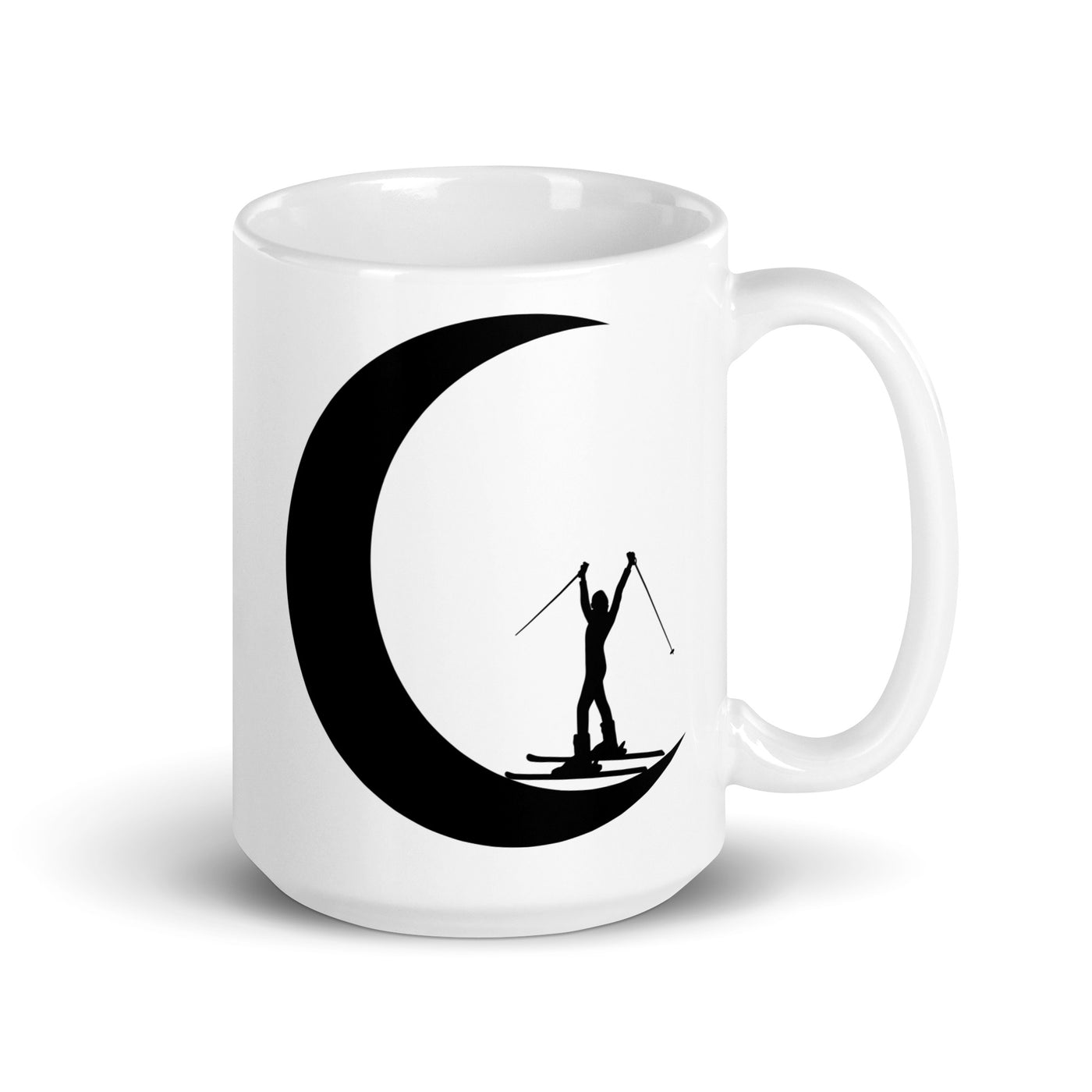 Crescent Moon - Female Skiing - Tasse ski 15oz